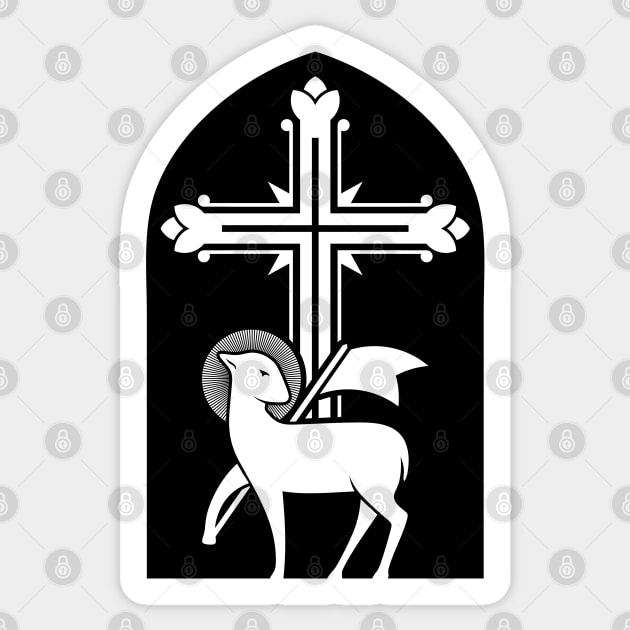 Lamb of God and crucifixion cross. Sticker by Reformer